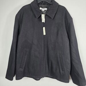 Pronto Uomo Mens Black Wool Blend XL NEW Zip Front Jacket